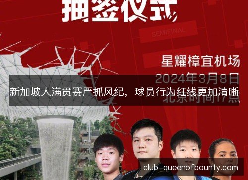 新加坡大满贯赛严抓风纪，球员行为红线更加清晰